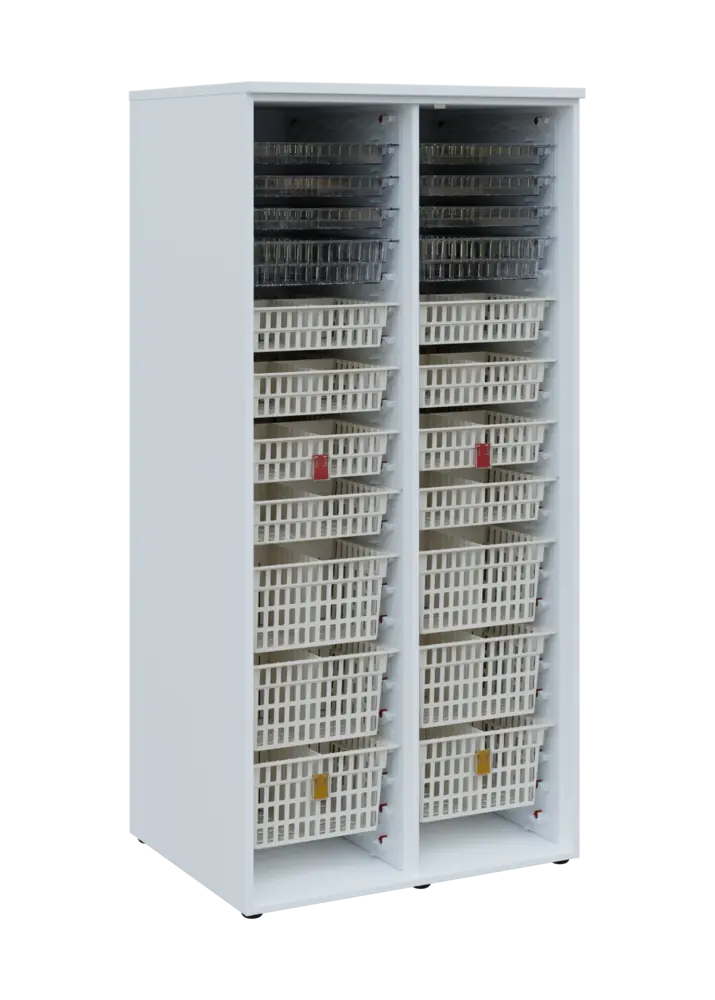 EUROMEDICA O - 90 skříň léková boxová, otevřená, 1950x900x735, korpus bílý